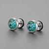 Boucles d'oreilles clous en acier inoxydable 316L avec turquoise – Ø 8 mm