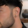 Boucles d'oreilles clous symbole Paix en argent 925 oxydé – Ø 8 mm
