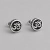Boucles d'oreilles clous argent symbole OM homme femme
