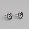 Boucles d'oreilles clous argent symbole OM homme femme