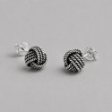 Boucles d'oreilles homme clou argent noeud celtique marin