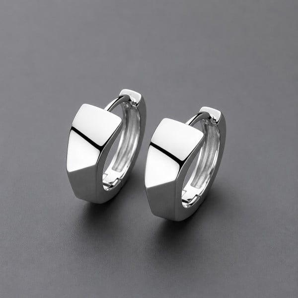 Boucles d'oreilles argent créoles carrés