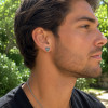 Boucles d'oreilles clous argent coeur croix homme femme - paire