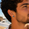 Boucles d'oreilles clous argent coeur croix homme femme - paire