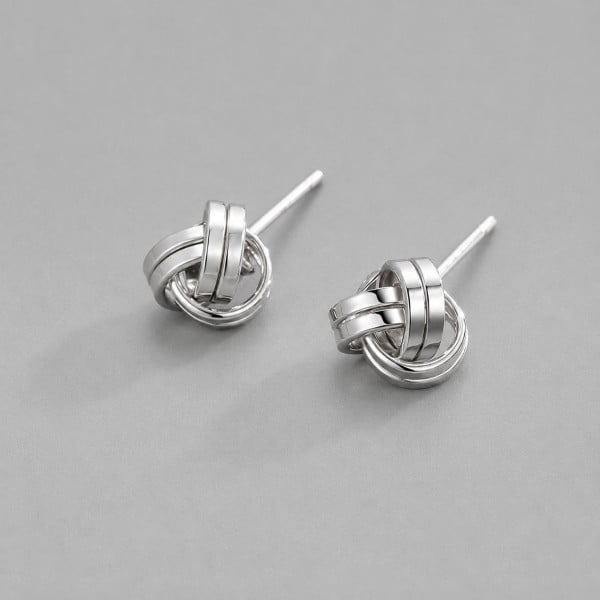Boucles d'oreilles homme clou argent noeud celtique marin