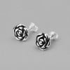 925 silver stud earrings with rose flower