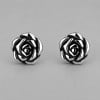 925 silver stud earrings with rose flower