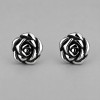 Pendientes de plata 925 con flor rosa.