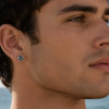 Pendientes de plata 925 con flor rosa.
