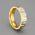 Blanc Bague Titane Alliance 6mm Brossée Rainurée Personnalisable