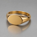 Personalisierbarer Damen-Siegelring aus 316L Edelstahl, goldplattiert