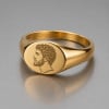 Bague chevalière femme personnalisable en acier inoxydable 316L plaqué or