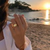 Bague chevalière femme personnalisable en acier inoxydable 316L plaqué or