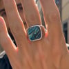 Bague chevalière homme en acier inoxydable 316L avec nacre abalone