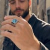 Bague chevalière homme en acier inoxydable 316L avec nacre abalone