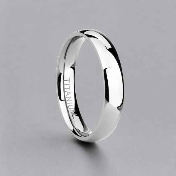 Bague alliance personnalisable titane dome polie