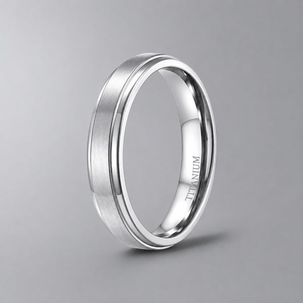 4mm Bague de mariage titane brosse personnalisee