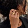 Customizable Women's Signet Ring in 316L Stainless Steel Gold Plated