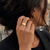 Personalisierbarer Damen-Siegelring aus 316L Edelstahl, goldplattiert