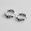 Boucles d'oreille argent tresse pentacle homme femme creoles punk star