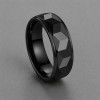 Bague homme multifacette tungstene noir a graver