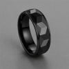 N Bague homme multifacette tungstene noir a graver