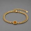 Bracelet chaîne cubaine en acier 316L avec pierre œil de tigre