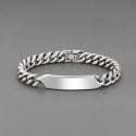 Bracelet gourmette homme acier inoxydable gravure personnalisee