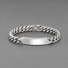 Bracelet gourmette homme acier inoxydable gravure personnalisee