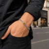 Pulsera de cadena de acero con estrella de David para hombre