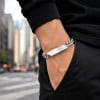 Bracelet gourmette homme acier inoxydable gravure personnalisee