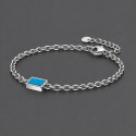 Bracelet chaîne en acier 316L avec turquoise naturelle