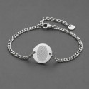Bracelet personnalise femme acier chaine plaque or personnalisable
