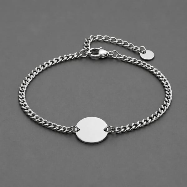 Bracelet personnalise femme acier chaine plaque or personnalisable