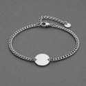 Bracelet personnalise femme acier chaine plaque or personnalisable