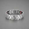 Bracelet homme acier plaque or magnetique aimante