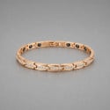 Bracelet femme acier 316L plaqué or magnétique – 6 mm avec zircons