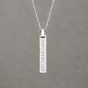 Pendentif personnalise homme collier Acier barre chiffre romain noir personnaliser