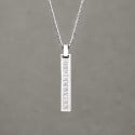 Pendentif personnalise homme collier Acier barre chiffre romain noir personnaliser