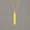 Pendentif personnalise homme collier Acier barre chiffre romain noir personnaliser