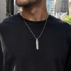 Pendentif personnalise homme collier Acier barre chiffre romain noir personnaliser