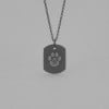 Pendentif personnalise homme collier Acier empreinte chat ecrin secret a graver personnaliser