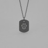Pendentif personnalise homme collier Acier empreinte chat ecrin secret a graver personnaliser