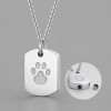 M Pendentif personnalise homme collier Acier empreinte chat ecrin secret a graver personnaliser