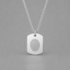 Pendentif personnalise homme collier Acier empreinte chat ecrin secret a graver personnaliser