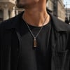 Pendentif barre en acier inoxydable avec œil de tigre personnalisable