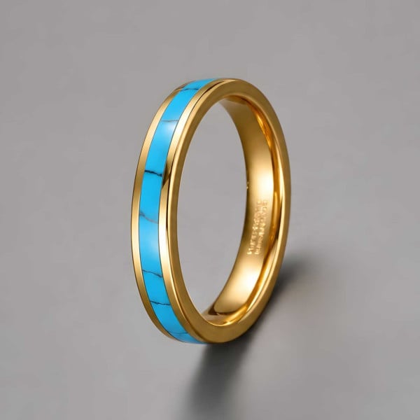 Men's Black Tungsten Carbide Center Carbon Fiber Inlay Band Ring