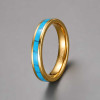 Men's Black Tungsten Carbide Center Carbon Fiber Inlay Band Ring
