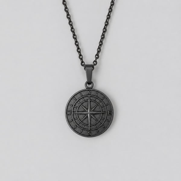 N Pendentif personnalise homme Acier plaque collier croix etoile polaire graver personnaliser