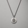 Pendentif rond personnalisable en acier 316L avec turquoise